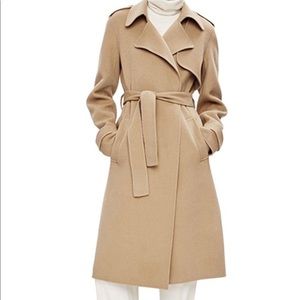 NWT Mohoyan Tan Long Winter Trench Coat Size Small